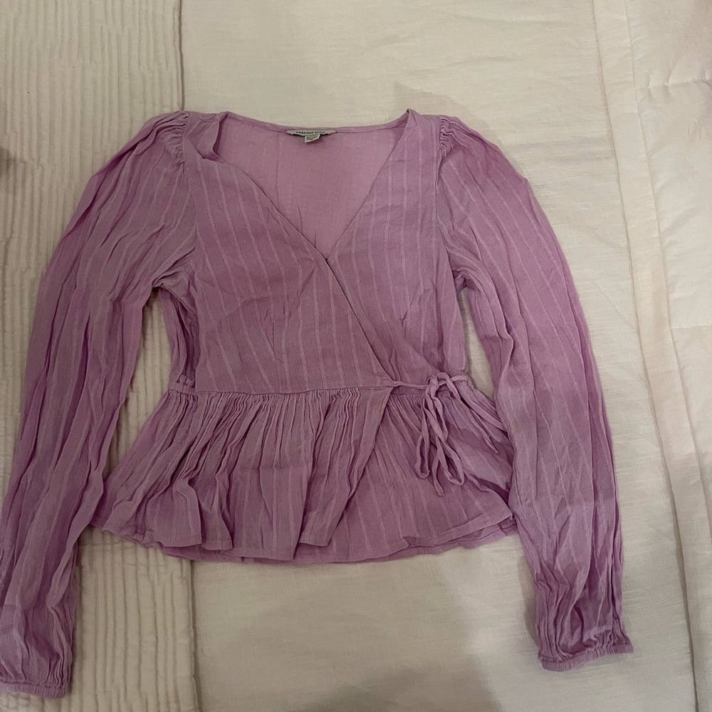 American eagle purple wrap top